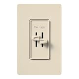 Lutron S2-LFSQ-LA Single Pole Light Almond
