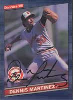 Dennis Martinez, Baltimore Orioles, 1986 Donruss Autographed Card