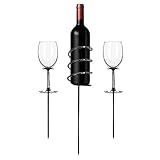Sorbus Wine Stakes Set, Wine Sticks Holds Bottle and 2 Glasses Preventing Them from Spilling or Breaking