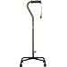 Hugo Mobility Adjustable Quad Cane for Right or Left Hand Use, Cocoa, Large Base