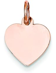 14K Rose Gold Heart Charm Engraveable Jewelry Pendant