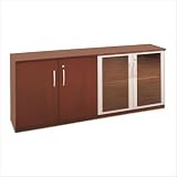 Mayline Napoli Low Wall Cabinet VLCX Finish: Mahogany, Door Style: Wood and Glass