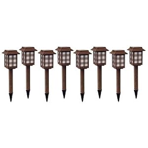 BRINKMANN Patterned Lens Solar 8 Light Set by 