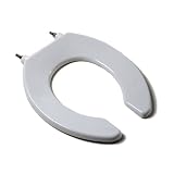 Comfort Seats C1B3R6-OFLC-00 Commercial Quality Toilet Seat with an Open Front and Stainless Steel Hinge Post, Round, White