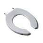 Comfort Seats C1B3R6-OFLC-00 Commercial Quality Toilet Seat with an Open Front and Stainless Steel Hinge Post, Round, White