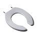 Comfort Seats C1B3R6-OFLC-00 Commercial Quality Toilet Seat with an Open Front and Stainless Steel Hinge Post, Round, White