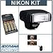 Nikon SB-400 TTL AF Shoe Mount Speedlight, USA Warranty, Basic Outfit with 4 NiMH Batteries, Charger, Flashpoint Flash Diffuser