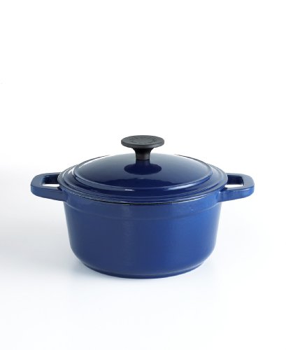 Martha Stewart Collection Cobalt Enameled Cast Iron Round Pot, 2.75 Qt.
