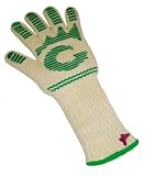 2 GLOVES -- Embroidered Long Cuff , NEW IMPROVED 100% DUPONT NOMEX   & KEVLAR  HOT RESISTANCE OVEN GLOVE WITH NON-SLIP SILICONE GRIP