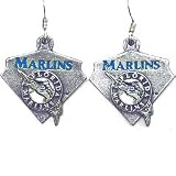 Florida Marlins Dangle Earrings - MLB Baseball Fan Shop Sports Team Merchandise