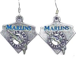 Florida Marlins Dangle Earrings - MLB Baseball Fan Shop Sports Team Merchandise