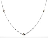 10k White Gold Brown Diamond Station Necklace (1/4 cttw)