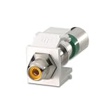 Leviton 40782-RYW QuickPort Compression RCA Connector, Yellow Insert, White