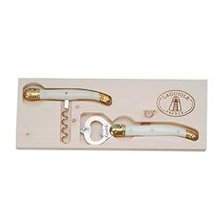 White Acrylic Handles Laguiole Wine Waiter Corkscrew and Bottle Opener Used By Professionals in Gift Box French Imported