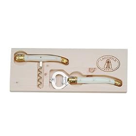 White Acrylic Handles Laguiole wine waiter corkscrew and bottle opener used by... by Laguiole
