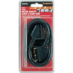 Maxview - H87015 - Digital 1.5M Scart to Scart Lead with Gold Connectors - Black