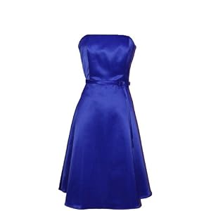 Buy 50's Strapless Satin Formal Bridesmaid Prom Dress Holiday Gown by PacificPlex