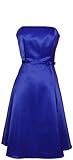 50's Strapless Satin Formal Bridesmaid Prom Dress Holiday Gown, XL, Royal