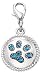Austrian Crystal Dog Paw Print Collar Charms - Blue