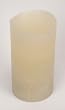 Premium 6-in Distressed Scented Flameless Triple LED Flicker Candle - Fresh Linen Scent
