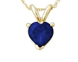 All-Natural Genuine 4 mm, Heart Shape Sapphire pendant set in 14k Yellow gold