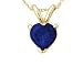 All-Natural Genuine 4 mm, Heart Shape Sapphire pendant set in 14k Yellow gold