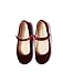 Childrenchic Mary Jane Flats with Hook and Loop Straps â€“ Shoes for Girls (Velvet - Burgundy, 25 M EU, 8.5-9 M US Toddler)