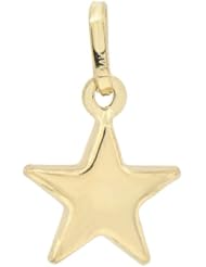14k Yellow Gold, Star Pendant Charm 12mm Wide