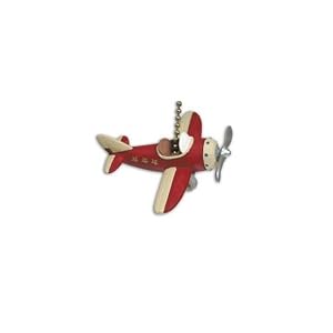 RED PLANE propeller AIRPLANE ceiling FAN PULL chain by Clementine