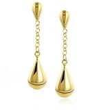 14K Gold Polished Drop Earrings