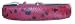 12 Red  black padded animal print - hair on leather dog collar