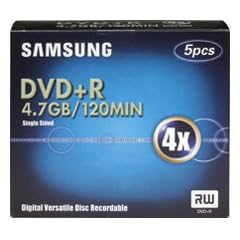 DVD+R  4x  5 pk. jewel case