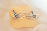 2 Black with Yellow Wings Puffy Dragonfly 3-D on Silver 2