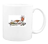 Mug with ostrich, book, bird