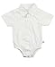 RuggedButts® Infant / Toddler Boys White Dobby Short Sleeve Button Up Bodysuit