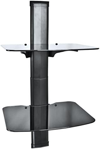 Vudu Mounts Shelf Glass Component Wall Mount for Cable Boxes, Blu Ray Players, Components, CRT TVs and Video Accessories