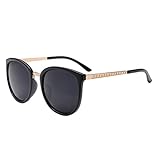 UNIQUEBELLA Ladies Woman's Sunglasses, Summer Eyewear Sunglasses, Vintage Round Sun Glasses Gafas Metal Temples Sunglass