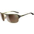 Oakley Cover Story Women's Lifestyle Casual Sunglasses w/ Free B&F Heart Sticker - Polished Gold/VR50 Brown Gradient