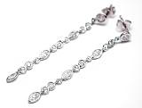 Diamond Dangling Earring, Bezel Set with Marquise and Round Brilliant Shape, 18k White Gold (T.w 1.00)