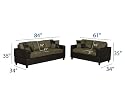 Bobkona Seattle Microfiber Sofa and Loveseat 2-Piece Set in Sage Color