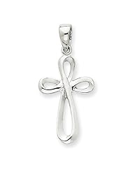 14k White Gold Cross Pendant