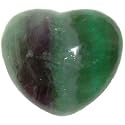 30mm Fluorite Puff Heart Stone Worry Bead
