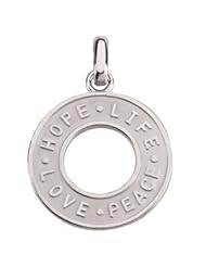 Sterling Silver Hope, Life, Love, And Peace Pendant Pendant