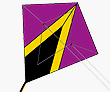 StuntDiamond™ Dual Control Nylon Kite: Kaos by X-Kites