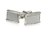 Versatile Metallic Silver Cufflinks With Presentation Box