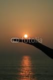 Wallmonkeys Peel and Stick Wall Decals - Main Plate En Dessous Du Coucher De Soleil - 18