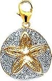Sand Dollar, 14K Gold Diamond Charm