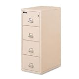 ~:~ FIRE KING INTERNATIONAL ~:~ Insulated Four-Drwr Vertical File w/2-Hour Protection, 22d, Parchment