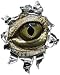 Mini Ripped Torn Metal Decal with Reptile Eye -REFLECTIVE