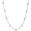 18k White Gold Natural Yellow Sapphire 14 Station Necklace Pendant Ct.tw 1.20